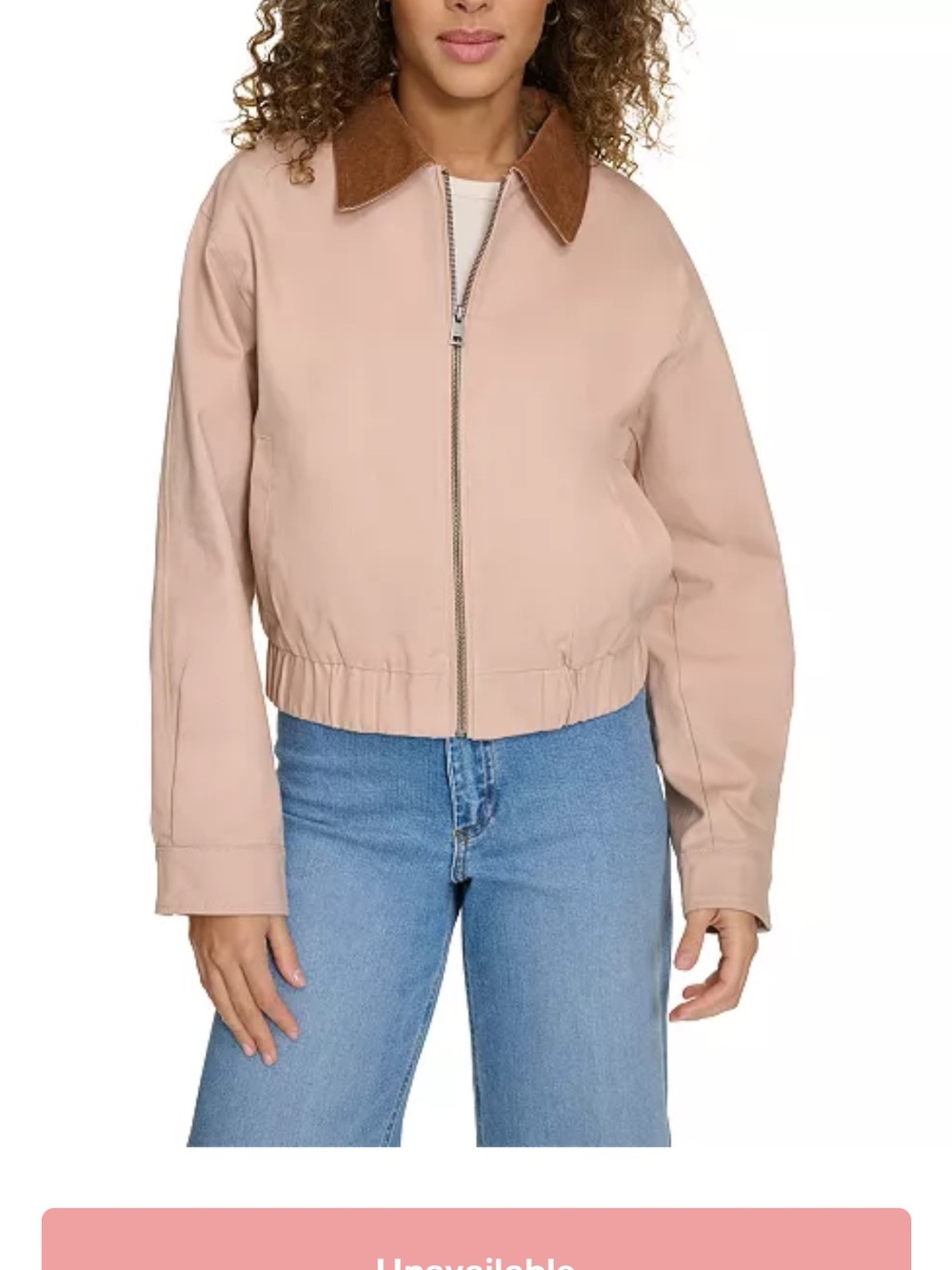 Levi's Blush Pink Utility Jacket with Brown Collar